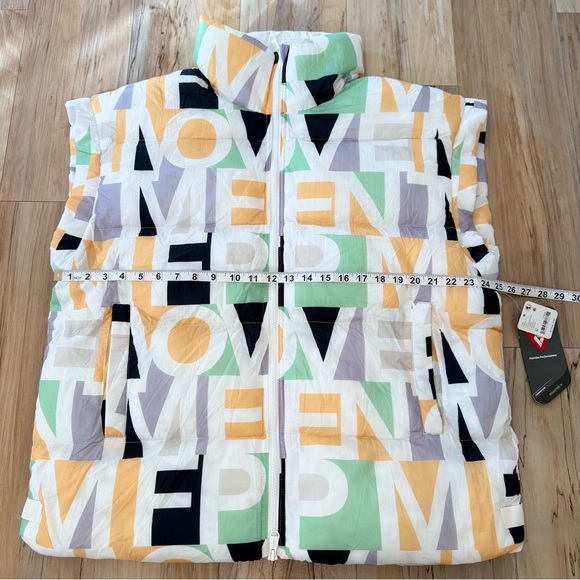 Free People Movement In A Bubble Printed Puffer Vest. NWT. Blocked logo, M - Picture 8 of 14